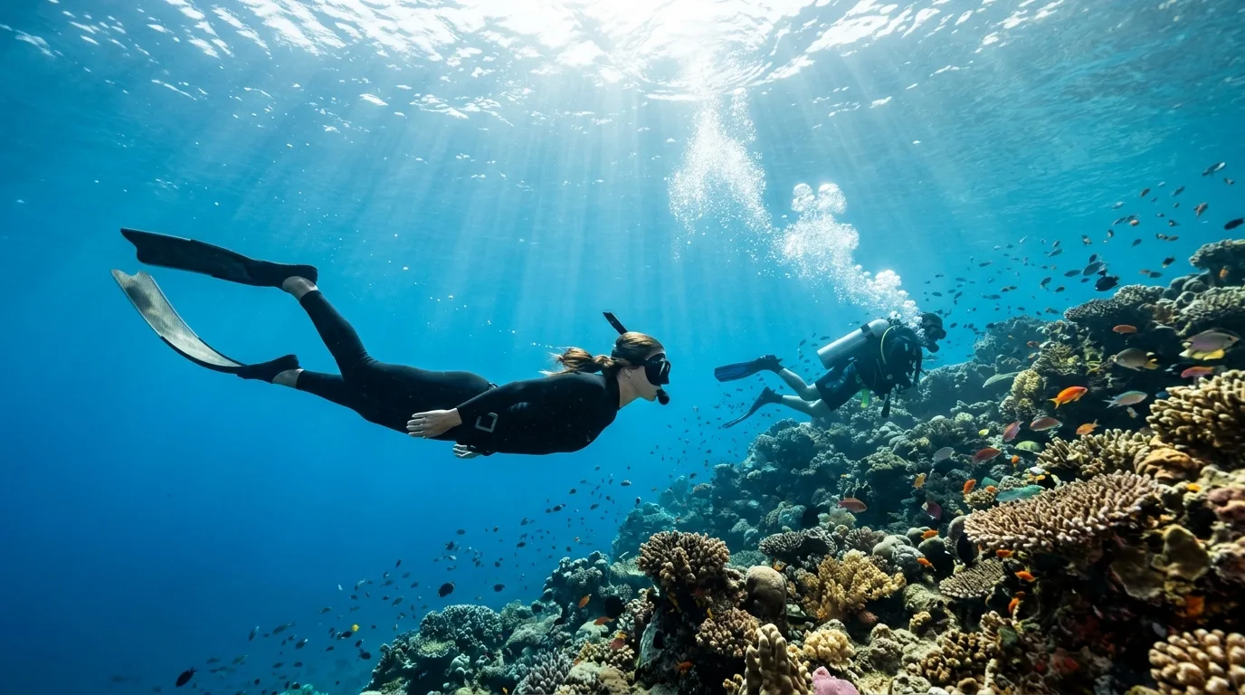 Illustration : Apnée vs scuba : deux mondes, un seul océan